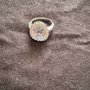 Park Lane Silver Ring with Sparkling Oval Center